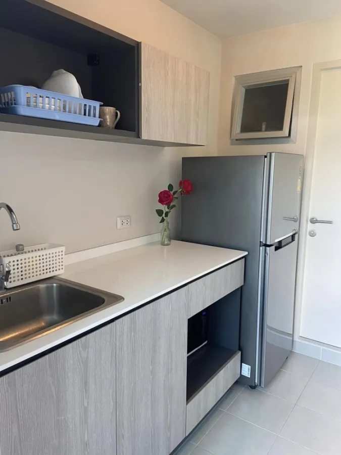 For rent, D Condo, Campus Dome, Rangsit, Phase 3, corner room, fully furnished, livable, hurry up and book now.
