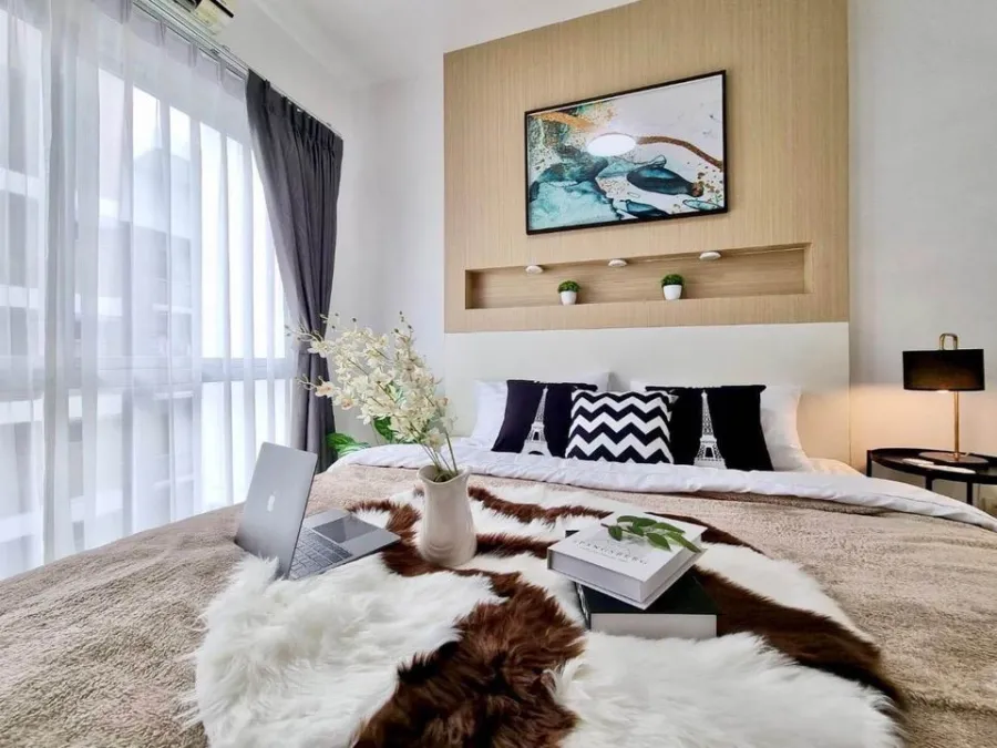 ขาย คอนโด A space Me สุขุมวิท 77 ห้อวตกแต่งสวยสุดปัง Interior บิ้วอินไม้ทั้งห้อง สนใจรีบจองเลยจร้า