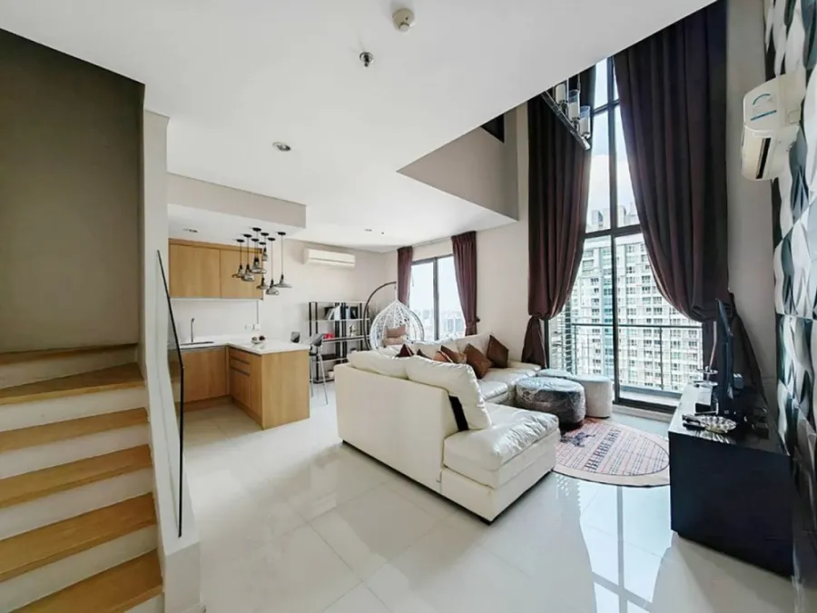 For sale, for rent, luxury condo, Villa Asoke, 37-38th floor, corner room, the most beautiful view on the floor, luxuriously decorated, hurry and rese