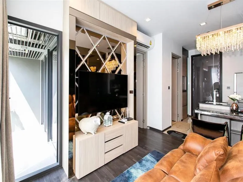 Super bang, The Line Asoke-Ratchada, size 35.5 sq m. Unit 302, 3rd floor, fully built-in furniture, hurry up.