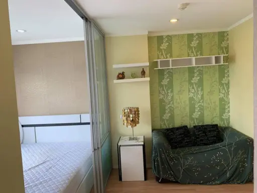Condo for rent, Lumpini Ville Sukhumvit 77, beautiful room, fully furnished, beautiful city view, convenient transportation, close to BTS.