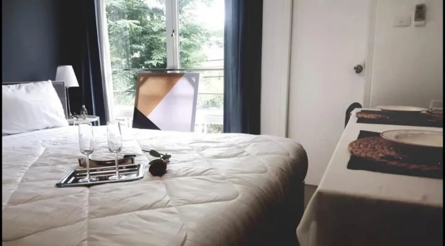 For rent I-House Laguna Garden RCA, Building D, 2nd floor, beautiful room, fully furnished, book now, don't wait.