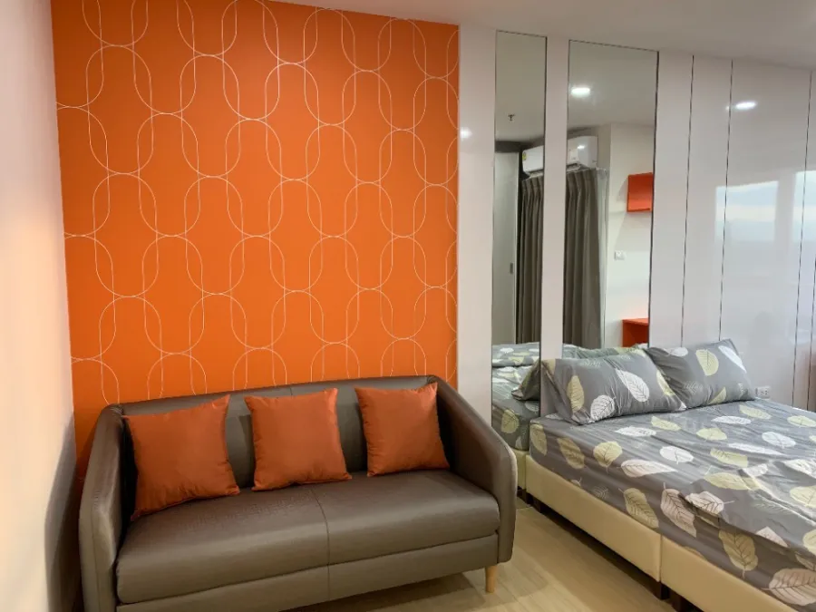 Condo for rent, Supalai Veranda Ramkhamhaeng, beautiful room, high floor, stadium view, fully furnished, ready to move in. Book now!