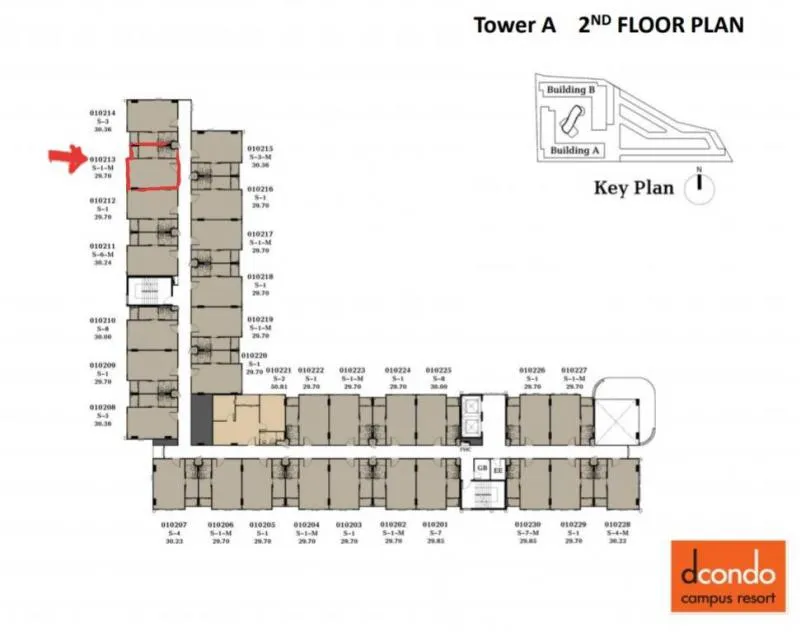 ขายดาวน์ Dcondo Campus Dome Rangsit (Phase 3) ดีคอนโด แคมปัส รีสอร์ท โดม - รังสิต เฟส 3 ตึก B ชั้น 6