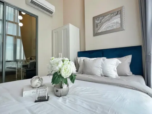For rent, Metro Sky Prachachuen, decorated room, ready to move in complete in one place Drag one bag into it. Don't wait.