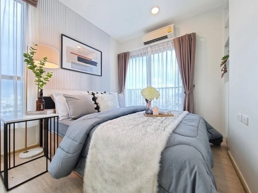 Condo for sale, Fuse Miti Ratchada-Sutthisan, corner room, good view, decorated in white tones, very inviting, book now.