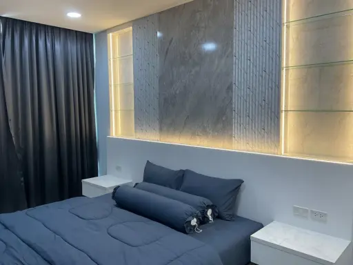 ขาย CC Condominium 1 1 ห้องนอน 1 ห้องน้ำ มาพร้อมเฟอร์นิเจอร์ครบครัน บิ้วอินหัวเตียงลายหินอ่อนอย่างดี จองเลย