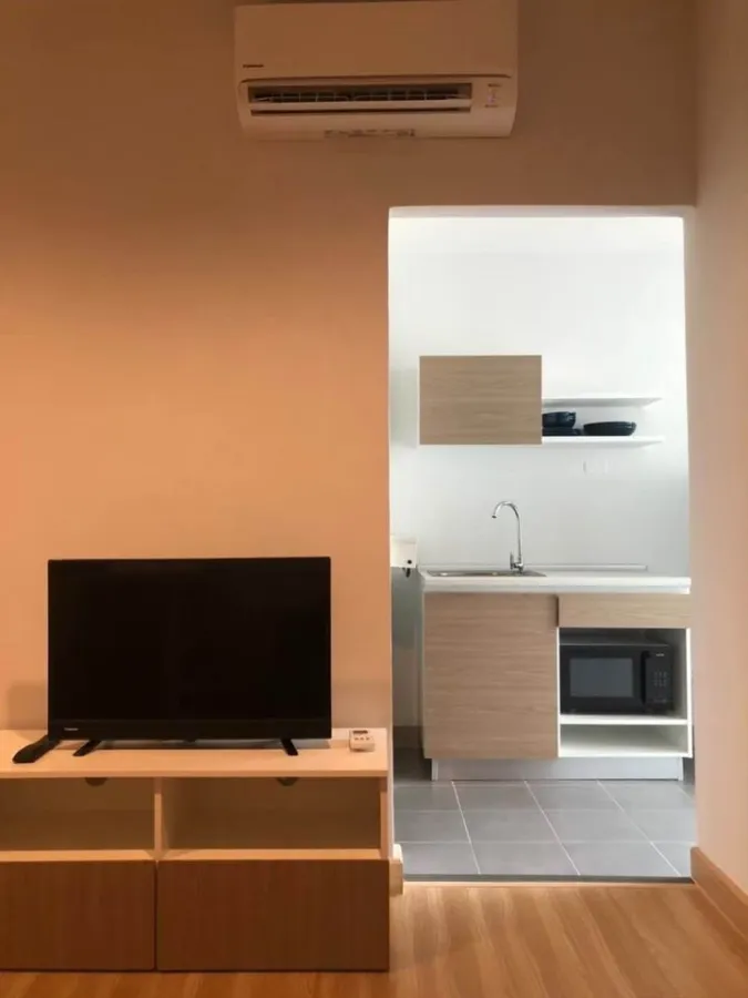 For rent: The Kith Lite Bangkadi-Tiwanon. Complete electrical appliances Fully furnished The view is open and comfortable. Don't miss it.