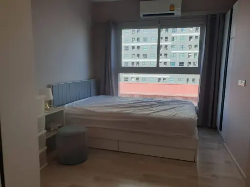 Plum Condo Ramkhamhaeng Station for rent, 7th floor, city view, fully furnished, comfortable living space.