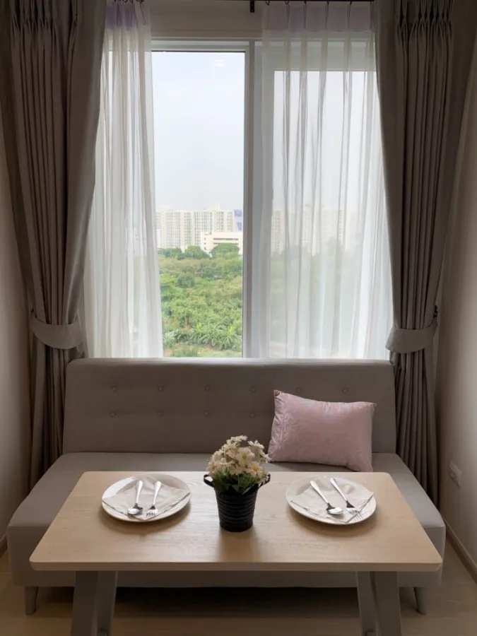 Chapter One Eco Ratchada-Huay Kwang Condo for rent, Studio room, high floor, good atmosphere, fully furnished, finish in one room