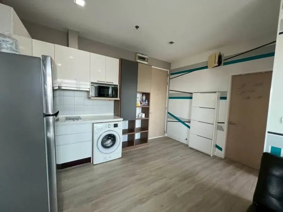 For rent: The Coast Bangkok, 2 bedrooms, spacious living area, fully furnished with built-in furniture, beautiful view. Book now!