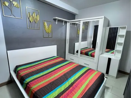 For rent Supalai City Home Srinakarin, swimming pool view, great atmosphere, fully furnished, move in now
