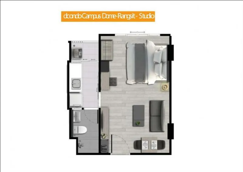 ขายดาวน์ ดีคอนโด แคมปัส โดม รังสิต (เฟส3)D Condo ตรงข้ามธรรมศาสตร์ คุ้มราคา ห้องสวยขายด่วน