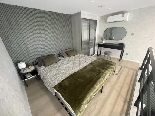 For rent, Modiz Laundry Rangsit, Duplex room, large room, beautifully decorated, super bang, say you shouldn't miss it, book now.