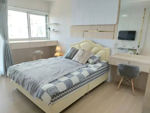 ให้เช่าคอนโด SUPALAI VERANDA RAMA9 ห้องโทนขาวละมุนตา ราคาสบายกระเป๋า ครบจบที่เดียว จองเลย
