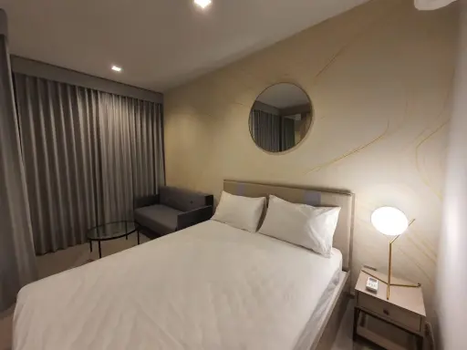 Condo for rent Life Asoke-Rama 9, simple but beautiful decorated room, balcony facing north. Hurry up to reserve before it's gone.