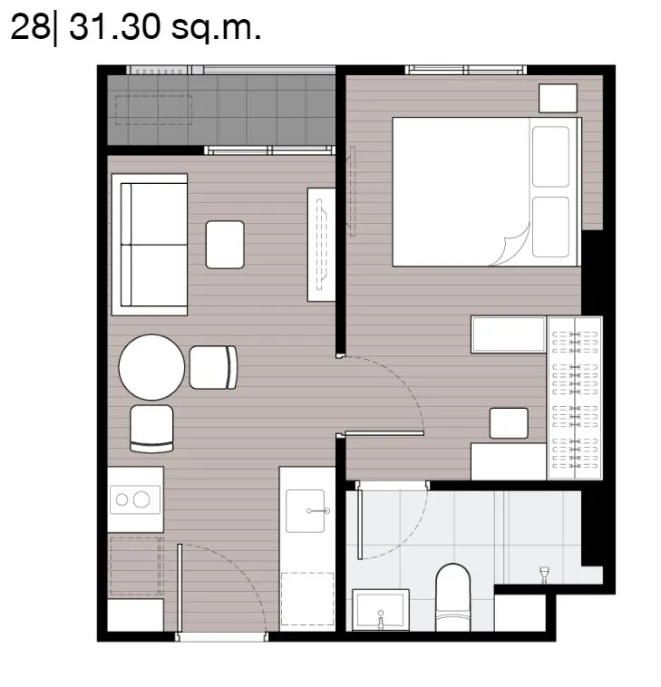 Sale down payment, Nue Cross Khu Khot Station 1 Bedroom, 7th floor, quiet room, no problem, buy now