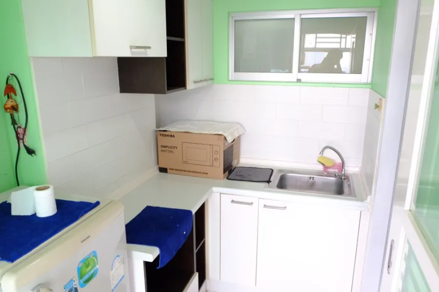 Condo for sale, Lumpini Ville Sukhumvit 77, decorated in bright tones, shady, so livable. You can't own it anymore.