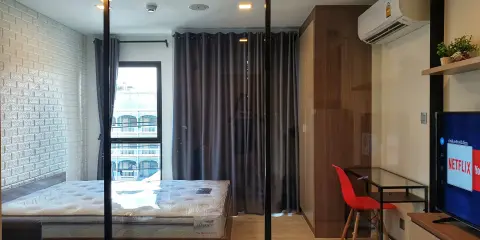 คลาสสิคมาก!! ห้องแบบ 1 Bed Kave Condo กรุผนังลายก่ออิฐสีขาวสวยมากๆ ตึก A เดินใกล้ๆ ห้องจริงน่าอยู่มา