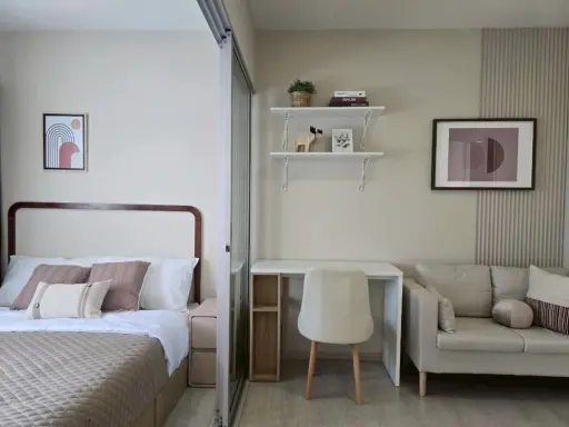ให้เช่า Plum Condo Park Rangsit ห้องมุม วิวนอก หัวเตียงไม่ติดใคร พร้อมเข้าอยู่ รีบมาจองก่นอพลาดโอกาส