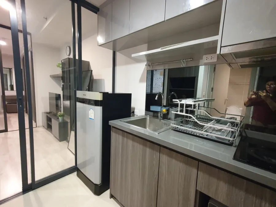 Condo for rent Ideo Ratchada-Sutthisan. room ready Decorated in gray-white tones has a height of 14th floor north