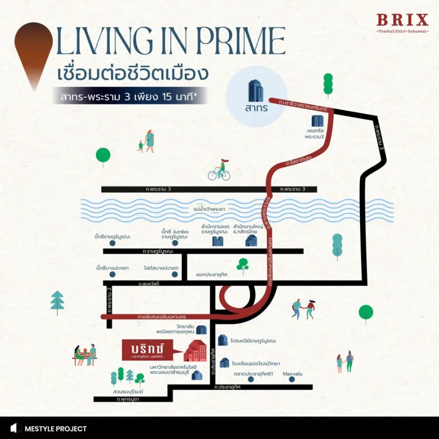 ขายดาวน์ BRIX PRACHA UTHIT แบบ 1 BEDROOM ขนาด 28.5 ตรม. ชั้น 6 ฟรีชุดครัว Built in จองเลย