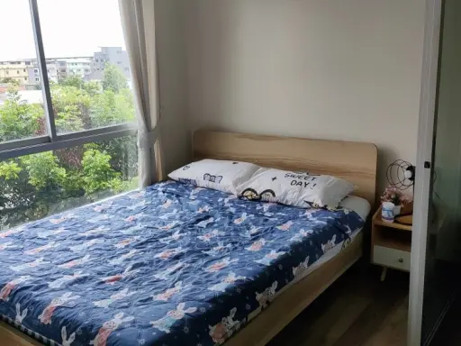 For rent, Plum Condo Bang Yai Station, 1 bedroom, 1 bathroom, facing north. The wind blows cool and comfortable. Reserve now.