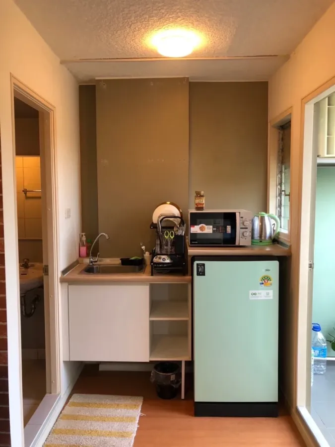 For sale, for rent Lumpini CondoTown Romklao – Suvarnabhumi, 2nd floor, fully furnished room, ready to move in, reserve now