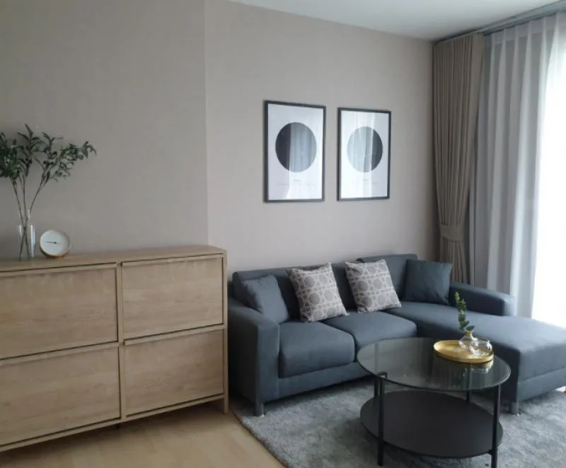 For rent Rhythm Ratchada, beautiful room, 1 bedroom, full furniture, good view, suitable for people who like to travel by MRT, book now!