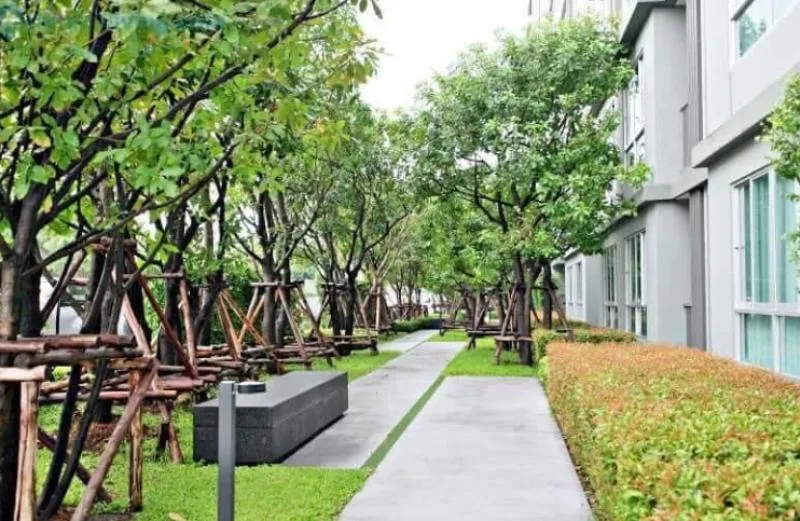 For rent D Condo Rama IX - On Nut, 1st floor, beautiful decoration, fully furnished, ready to move in.