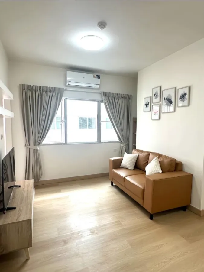 For rent: My Condo Sukhumvit 103, 1 bedroom, 1 bathroom, fully furnished and equipped with electrical appliances. Good like this, reserve now.