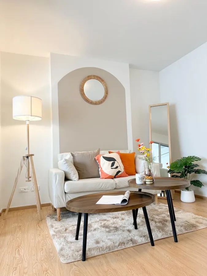 For sale: D Condo Rattanathibet, corner room, beautifully decorated, fully furnished. Plus a special price You must reserve it quickly.