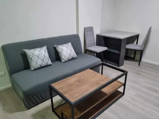 For rent, D Condo Campus Dome Rangsit Phase 3, fully furnished with furniture and electrical appliances. Book now, urgent.