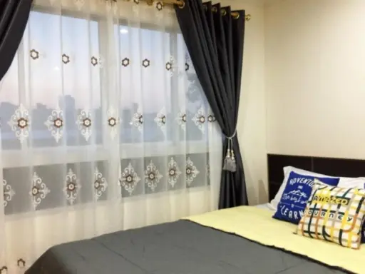 Let's come. For rent, Lumpini Ville, cultural center, beautiful room, affordable price, full quality, full furniture, book now.