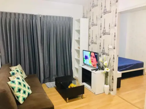 express!! Condo for rent, The Parkland Lite Sukhumvit-Pak Nam, pool view, cool breeze, fully furnished, ready to move in.