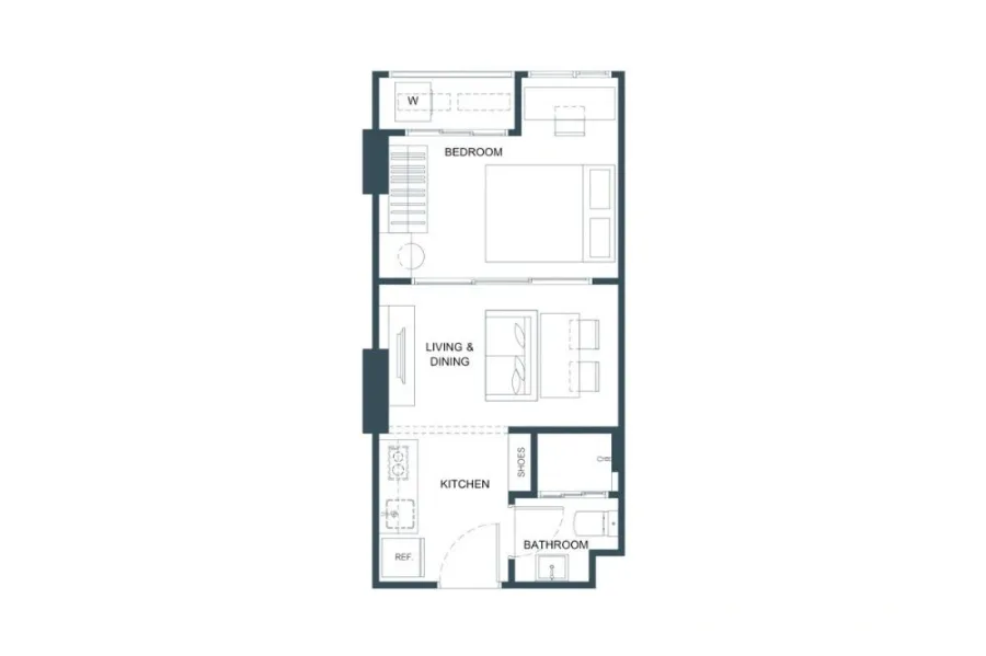 Selling down payment FLO by Sansiri, ICONSIAM view, private room, no room opposite, miss it and you will regret it.