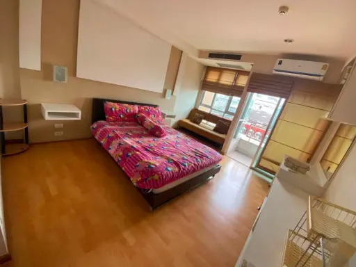For sale or rent: The Inspire Place ABAC Rama 9. 1 bedroom, 1 bathroom with balcony. Unobstructed view. Book now!