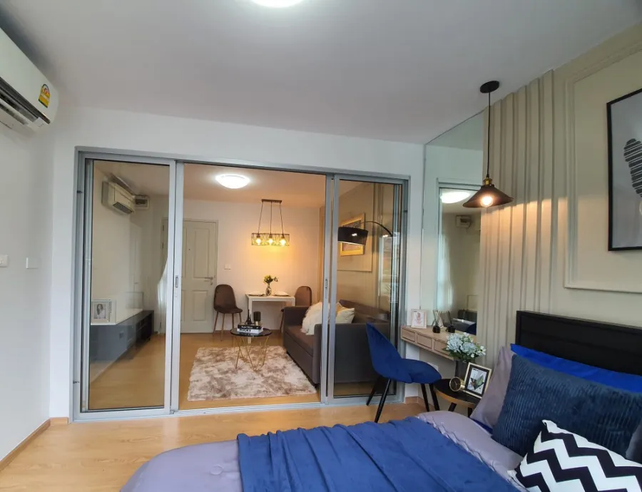 Urgent sale, D Condo Rattanathibet, beautiful room, good position, peaceful, proportional, plus furniture in the whole room, don't wait!!