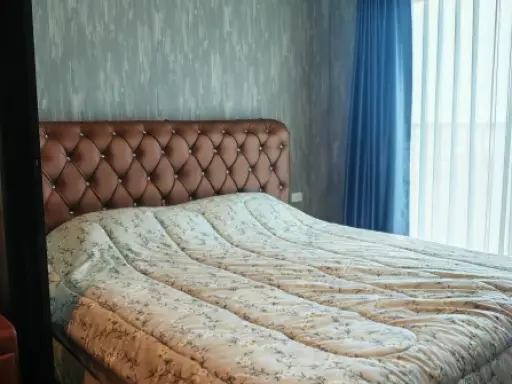 For rent: A space Mega, 1 bedroom, 1 bathroom, decorated in a controlled tone, comes with complete furniture, just bring your bags and move in.