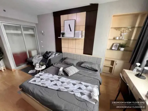 Condo for rent, Supalai Premier Place Asoke, high floor, large room, private, new decoration, ready to move in.