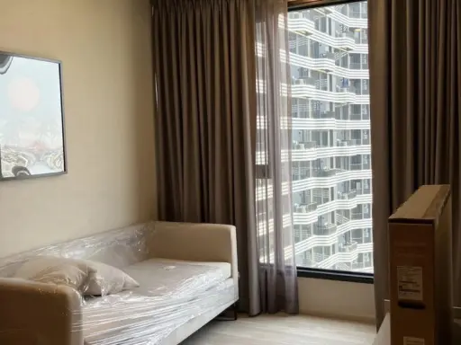 For Rent Ideo Mobi Sukhumvit Eastpoint, room ready to move in. Complete facilities I have to move here.