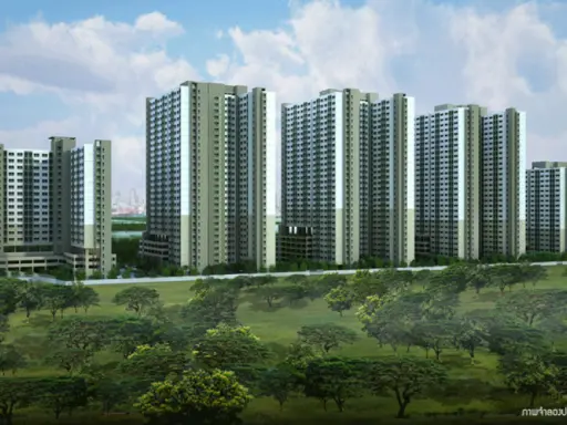 Condo for rent, Lumpini Mega City Bangna, empty room with air conditioner, economical price, urgent contact !!