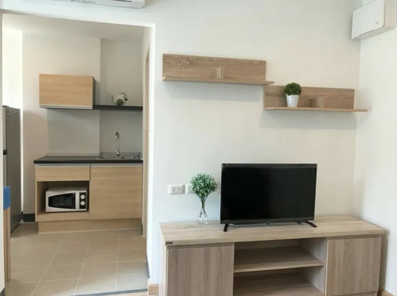 Urgent for rent !! The Niche ID, Serithai Condo, beautiful room, beautiful view, tight furniture, do not miss !!