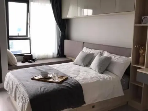 For rent Life Ladprao, Building A, near the train station, the room is fully furnished. Dress in a minimalist style Perfect for every living, renting. images