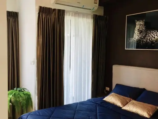 For rent, Chapter One Eco Ratchada-Huaikwang, corner room, very private, 21st floor, clear view, interested, book now.