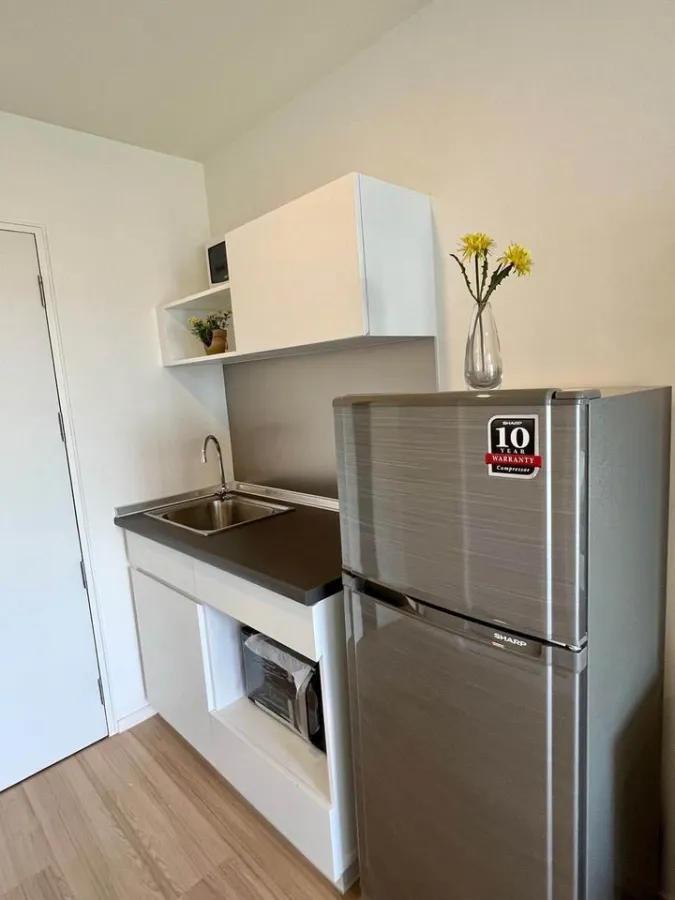 Condo for rent, Lumpini Ville Chaengwattana-Pak Kret Station, Studio room with balcony, beautiful high floor view, book now.