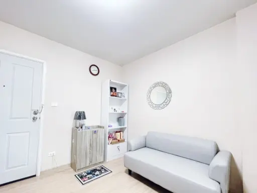 For rent, Plum Condo Nawamin, beautiful room, bright, comfortable to the eye, fully built-in furniture, ready. Book now.