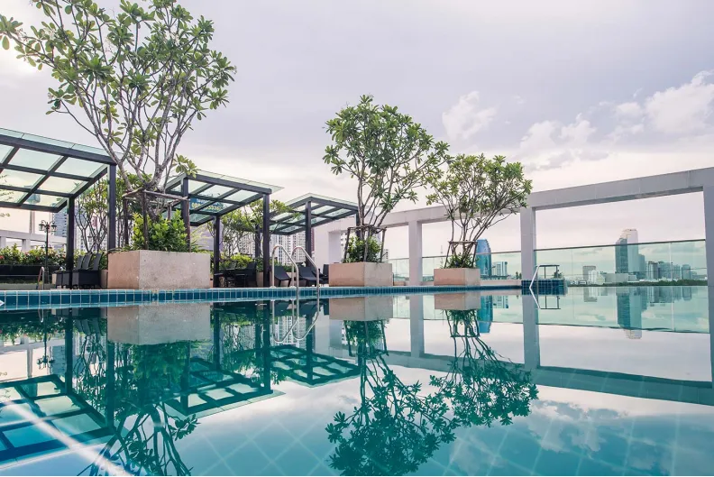 ให้เช่า TC Green วิวสวย โปร่ง โล่ง เห็นสวนและสระว่ายน้ำ เฟอร์นิเจอร์ครบ พร้อมเข้าอยู่