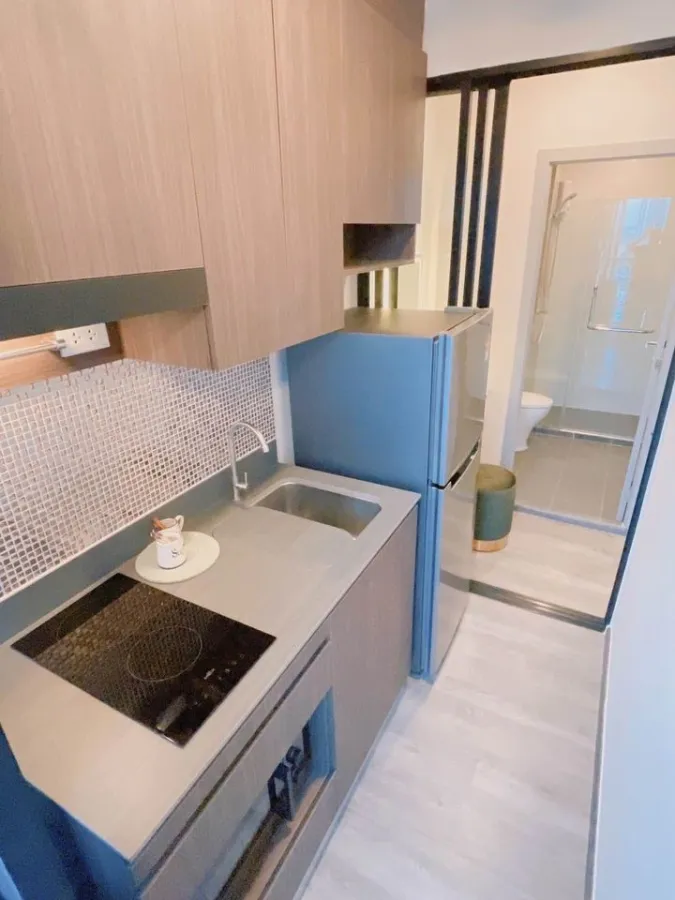 For rent: The Origin Ladprao-Bangkapi, 16th floor, pool view, built-in walls throughout the room, extremely beautiful, fully furnished, all in one pla