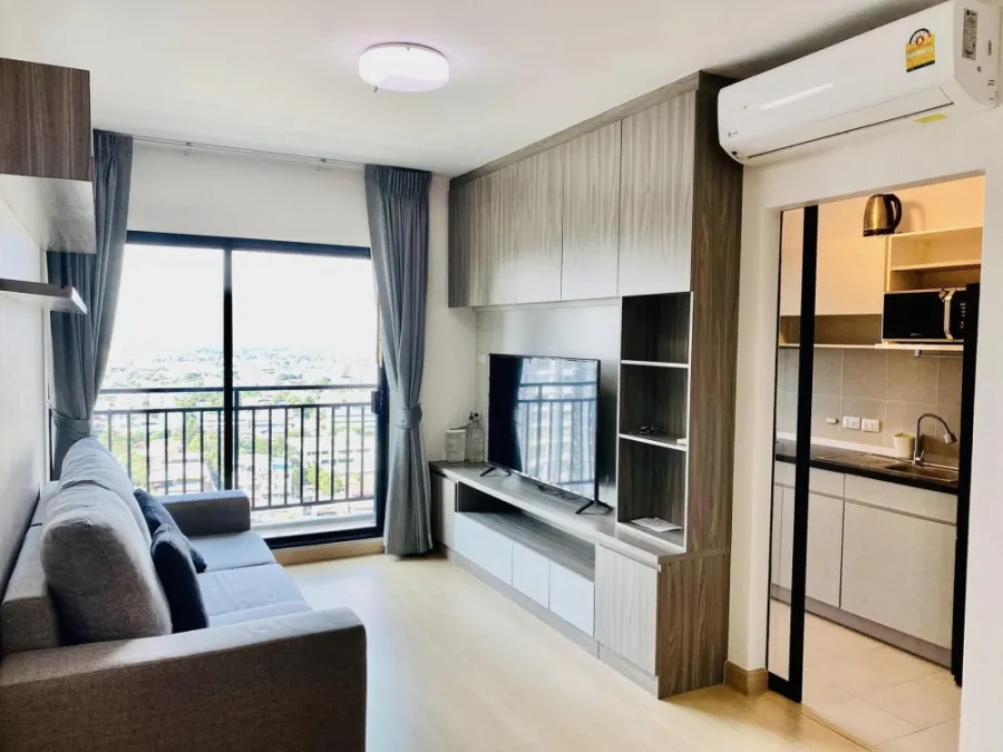 For sale, for rent, Supalai Loft, Talat Phlu Station, 19th floor, open view, fully decorated. Whether you want to invest or stay yourself, it's worth